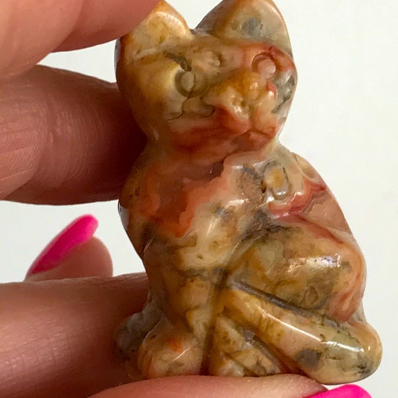Natural Crazy Lace Agate Kitty - Picture 6 of 11